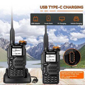 2 Pcs Quansheng Uv K5 Long Range Air Dual-Band 2-Way Radio 5W High Power 1600Mah